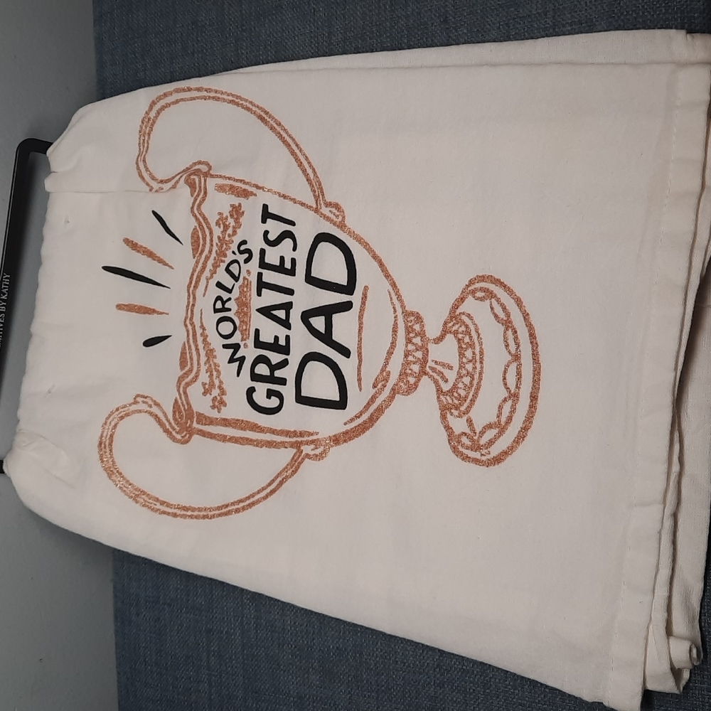 World's Greatest Dad Trophy Kitchen Cotton Hand Dish Towel Best Dad Ever NWT